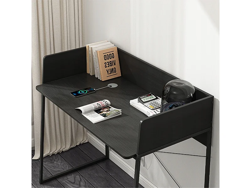 MODERNER COMPUTERTISCH INDUSTRIAL VINTAGE SCHWARZ 100 CM