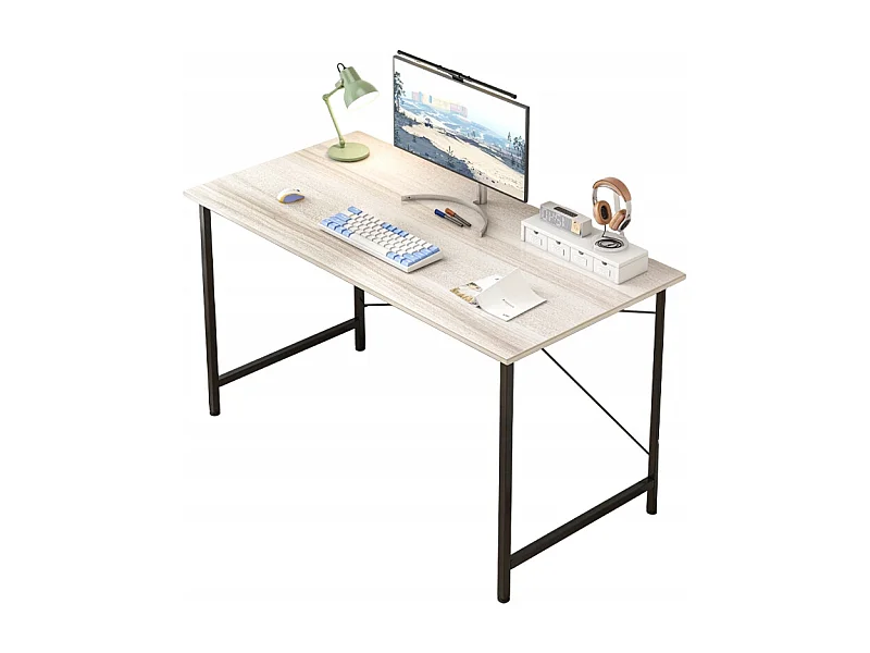Biurko komputerowe industrialne stolik nowoczesny jasny dąb 120 cm