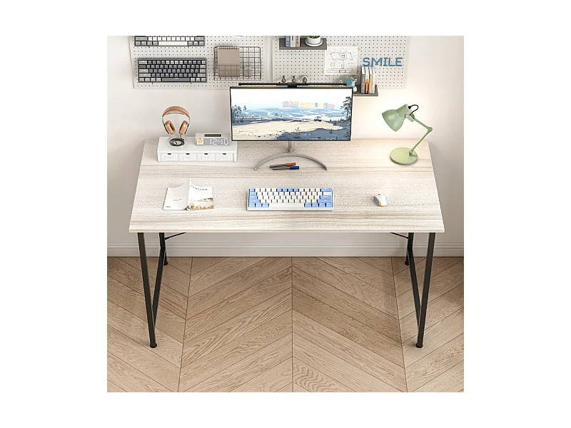 Biurko komputerowe industrialne stolik nowoczesny jasny dąb 120 cm