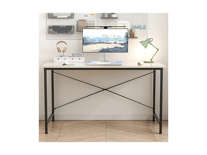 Biurko komputerowe industrialne stolik nowoczesny jasny dąb 120 cm