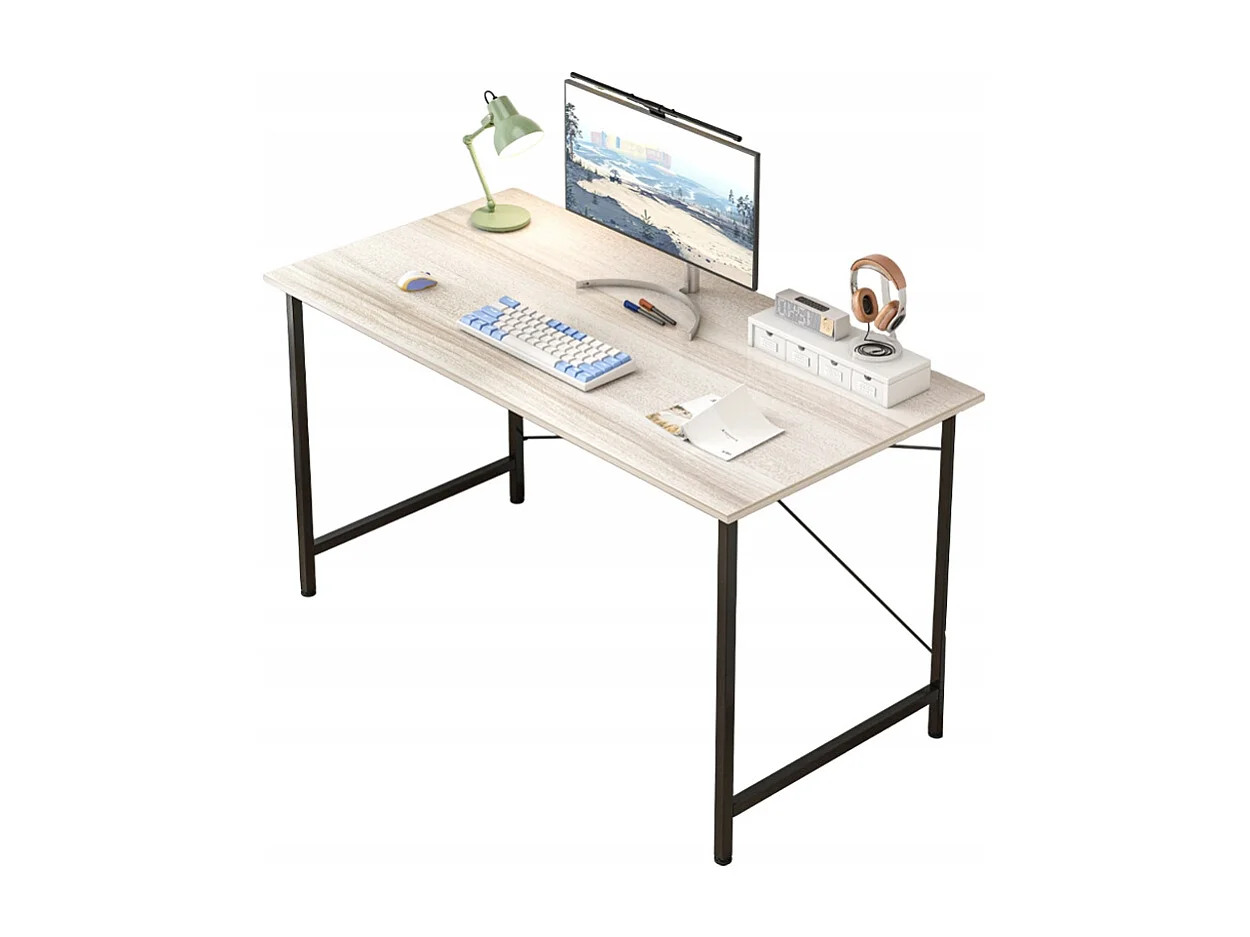 Biurko komputerowe industrialne stolik nowoczesny jasny dąb 120 cm