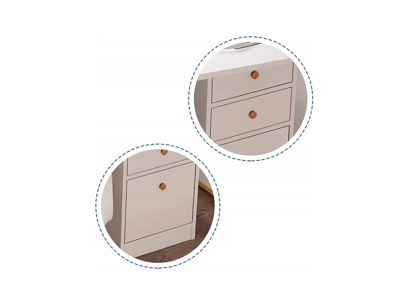 BUREAU INFORMATIQUE POUR LA MAISON OU LE BUREAU TIROIRS BLANCS TABLE LOFT 100 CM SCANDINAVE