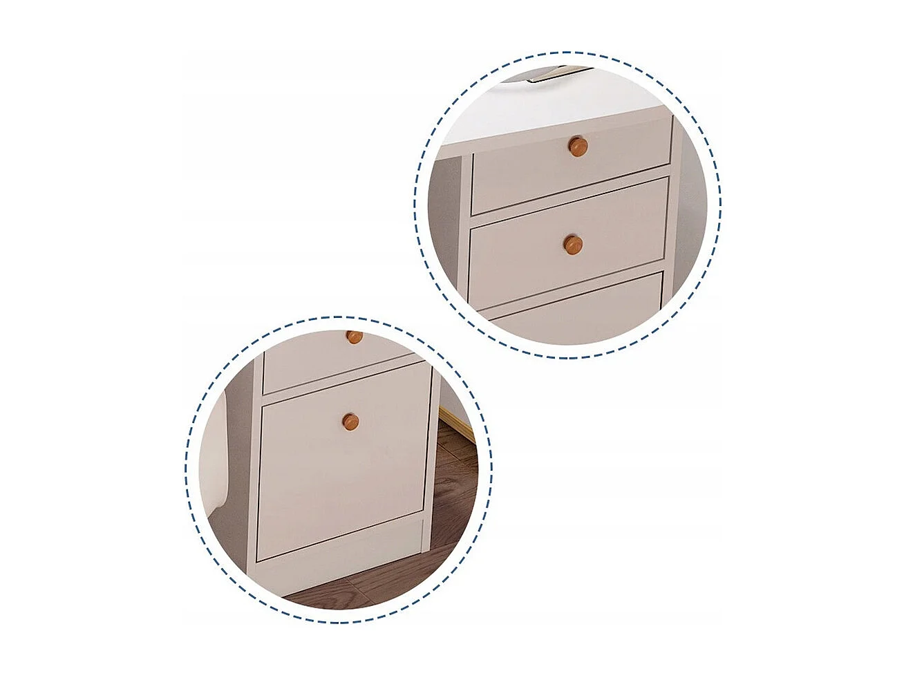 Bureau informatique pour la maison ou le bureau tiroirs blancs table loft 100 cm scandinave