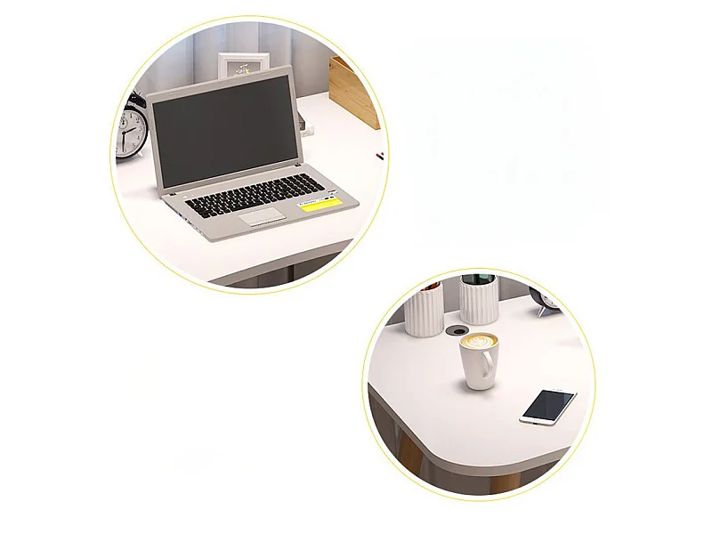 Escritorio de ordenador para el hogar o la oficina con cajones blancos mesa de 100 cm loft estilo escandinavo