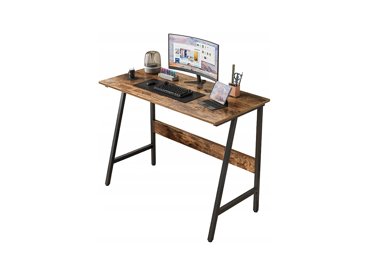 COMPUTERBUREAU LOFT INDUSTRIEEL SCHOOL RUSTIEK RETRO HOUT 100 CM