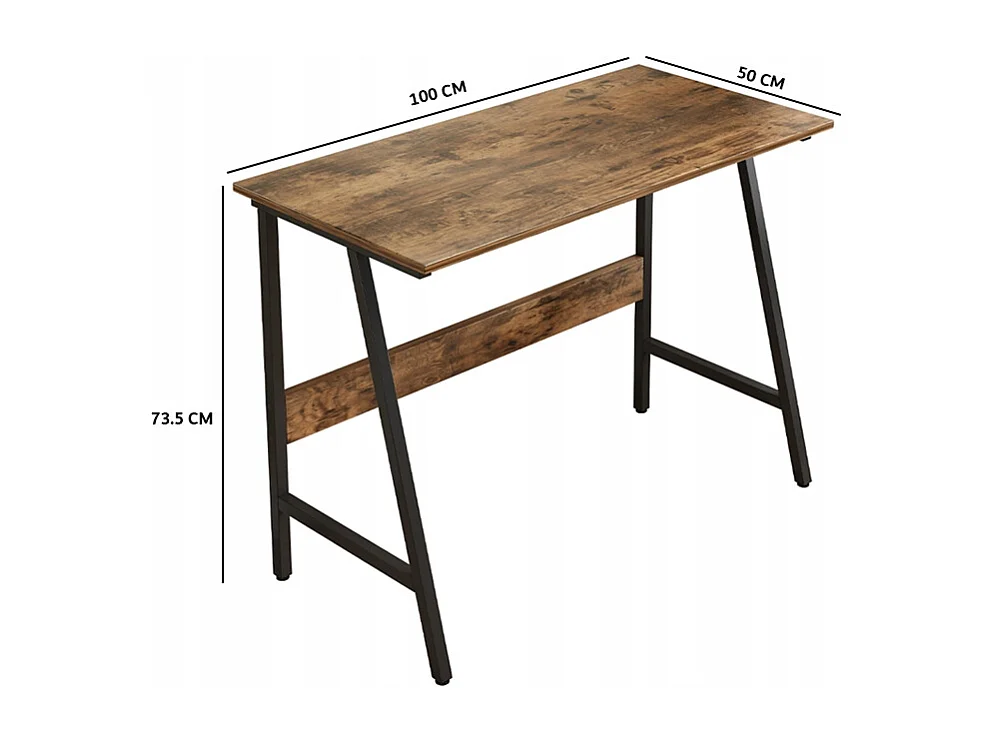 ESCRITORIO DE ORDENADOR LOFT INDUSTRIAL ESCOLAR RÚSTICO RETRO MADERA 100 CM