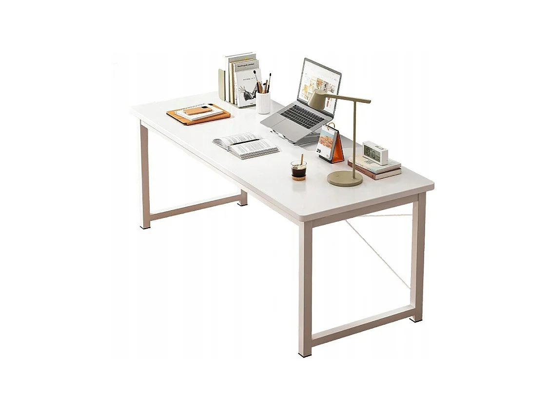 BUREAU INFORMATIQUE TABLE BLANCHE POUR ADOLESCENTS ÉCOLE INDUSTRIELLE LOFT 120 CM