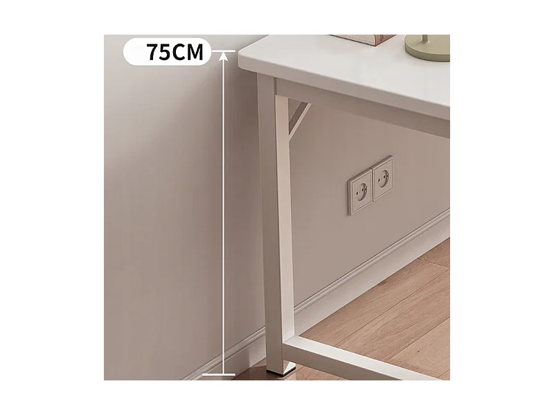 BUREAU INFORMATIQUE TABLE BLANCHE POUR ADOLESCENTS ÉCOLE INDUSTRIELLE LOFT 120 CM