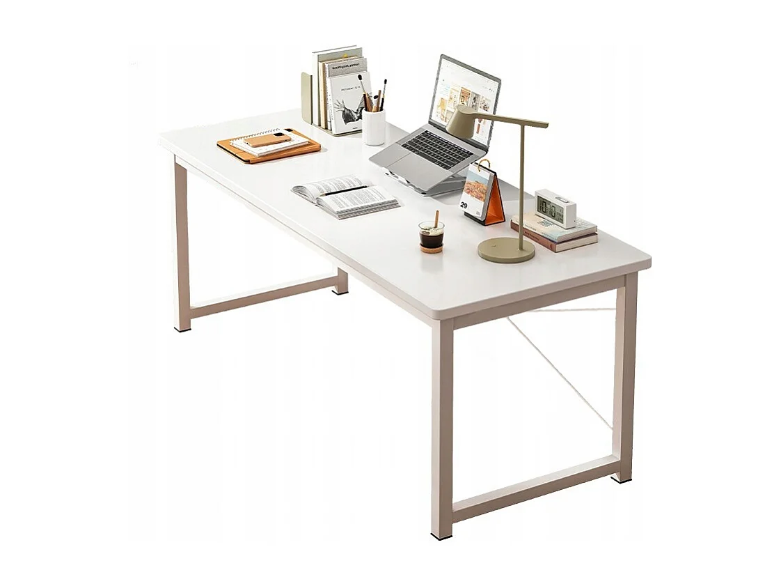 BUREAU INFORMATIQUE TABLE BLANCHE POUR ADOLESCENTS ÉCOLE INDUSTRIELLE LOFT 120 CM