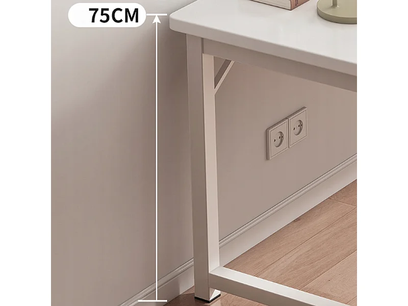 BUREAU INFORMATIQUE TABLE BLANCHE POUR ADOLESCENTS ÉCOLE INDUSTRIELLE LOFT 120 CM