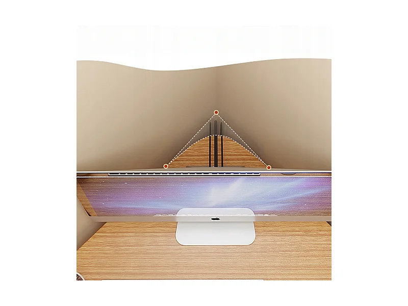 HOEKBUREAU DRIEHOEKIG COMPUTERBUREAU MET PLANKEN MODERN WIT LOFT 80x75