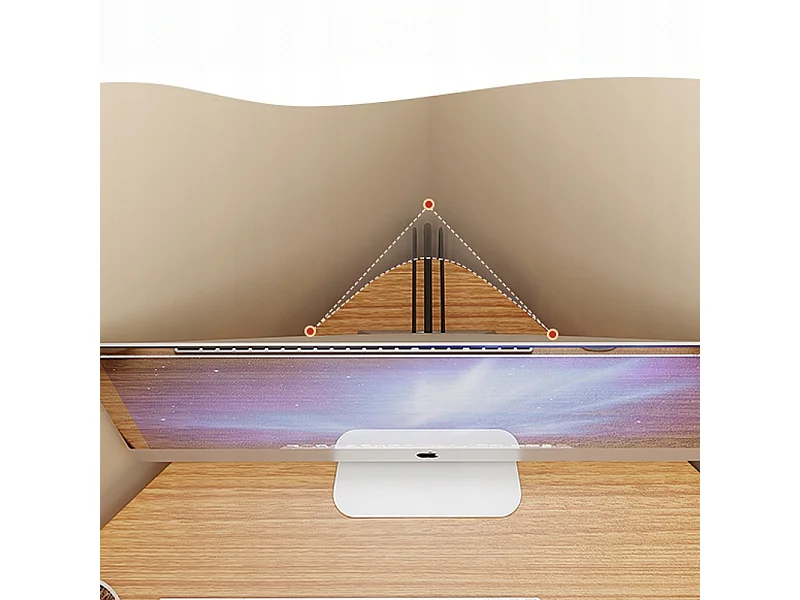 ECKIGER DREIECKIGER COMPUTERTISCH MIT REGALEN MODERN WEISS LOFT 80x75