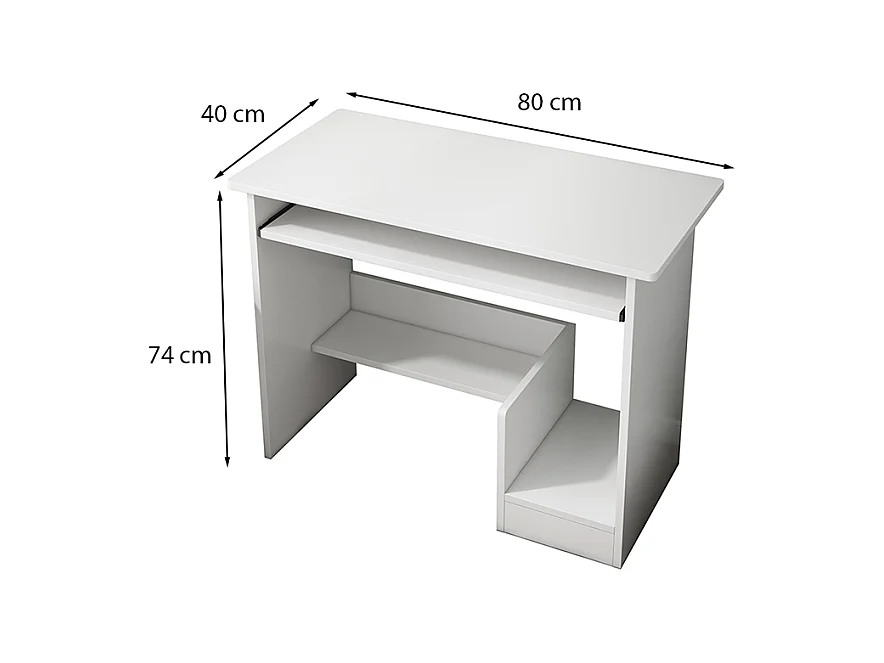 BUREAU BLANC POUR ADOLESCENTS AVEC TIROIR ET ÉTAGÈRES MODERNE POUR ORDINATEUR LOFT TABLE BASSES