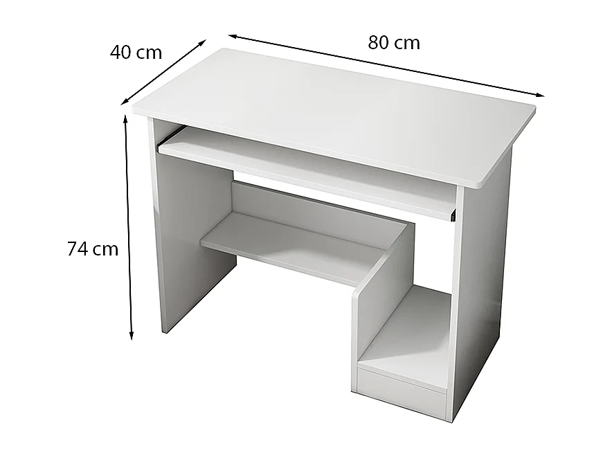 Bureau blanc pour adolescents avec tiroir et étagères moderne pour ordinateur loft table basses