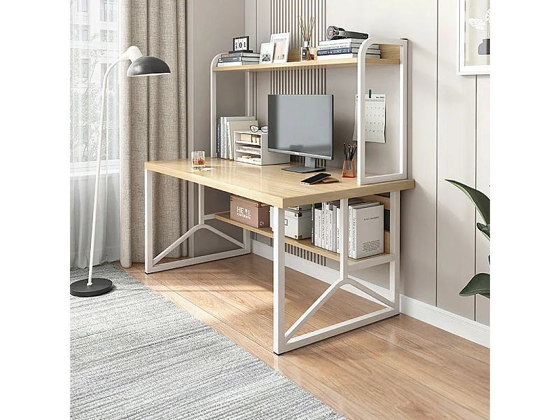 Biurko komputerowe jasny dąb laptop stolik gamingowe nowoczesne 120 cm