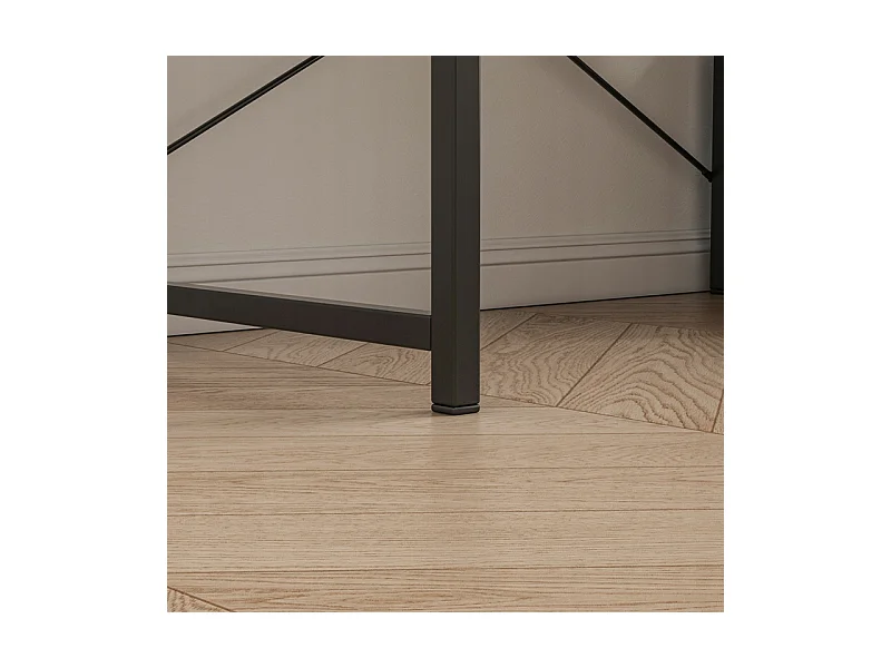 Biurko komputerowe stolik czarne industrialne z regałem półkami 120 cm