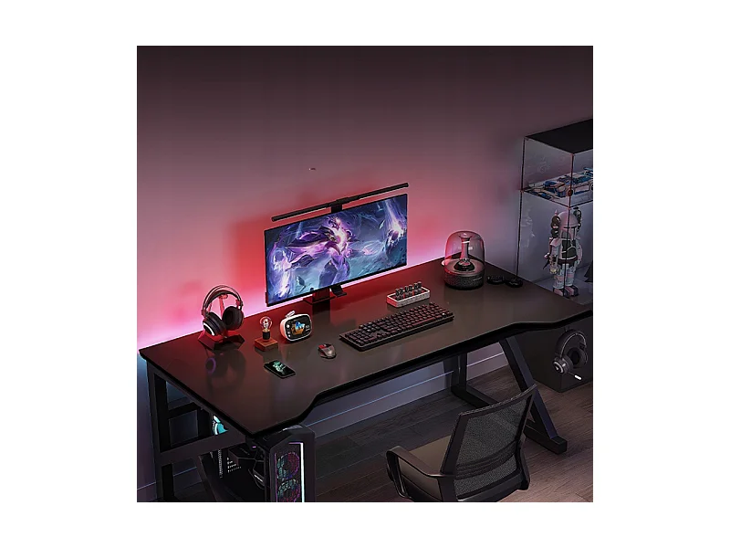 Biurko gamingowe stół gamingowy dla gracza komputerowe czarne duże loft