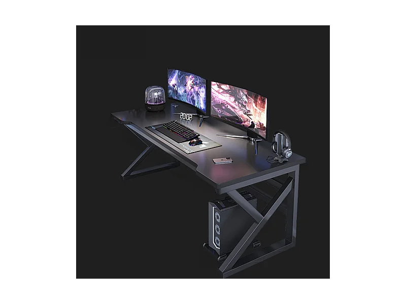 Biurko gamingowe stół gamingowy dla gracza komputerowe czarne duże loft