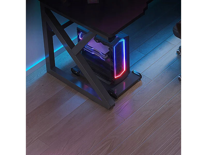 Biurko gamingowe stół gamingowy dla gracza komputerowe czarne duże loft