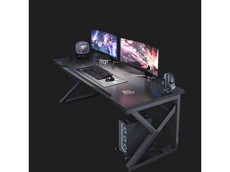 Biurko gamingowe stół gamingowy dla gracza komputerowe czarne duże loft