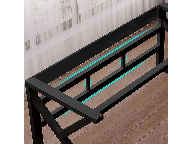 Biurko gamingowe stół gamingowy dla gracza komputerowe czarne duże loft