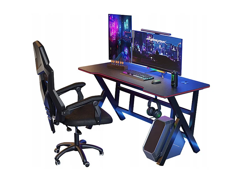 ESCRITORIO GAMING MESA PARA GAMER ORDENADOR NEGRO GRANDE MODERNO LOFT