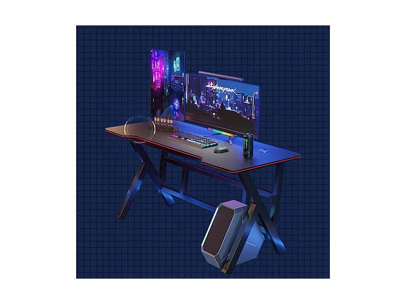 BUREAU GAMING TABLE POUR JOUEUR INFORMATIQUE NOIR GRAND MODERNE LOFT