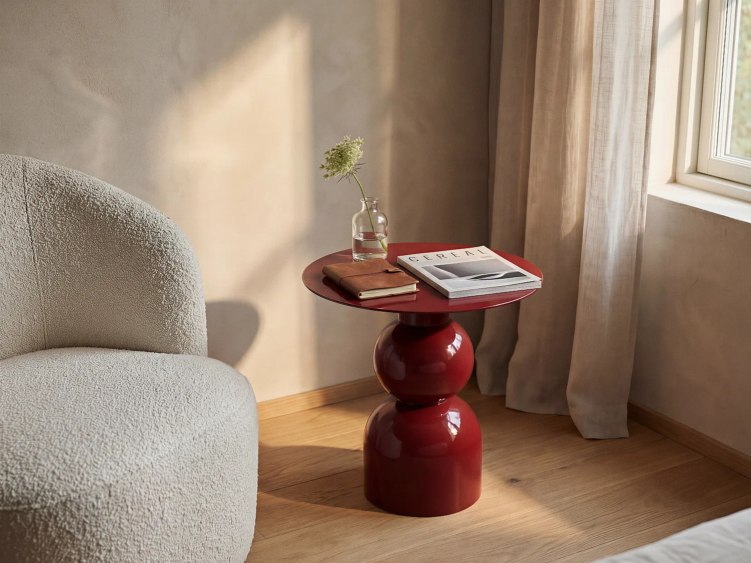 Table d'appoint en métal - Bordeaux - JASMIA