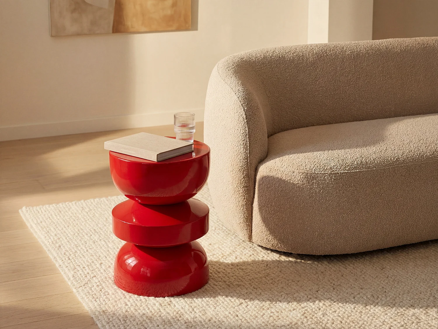 Table d'appoint en métal - Rouge - TUVAMI