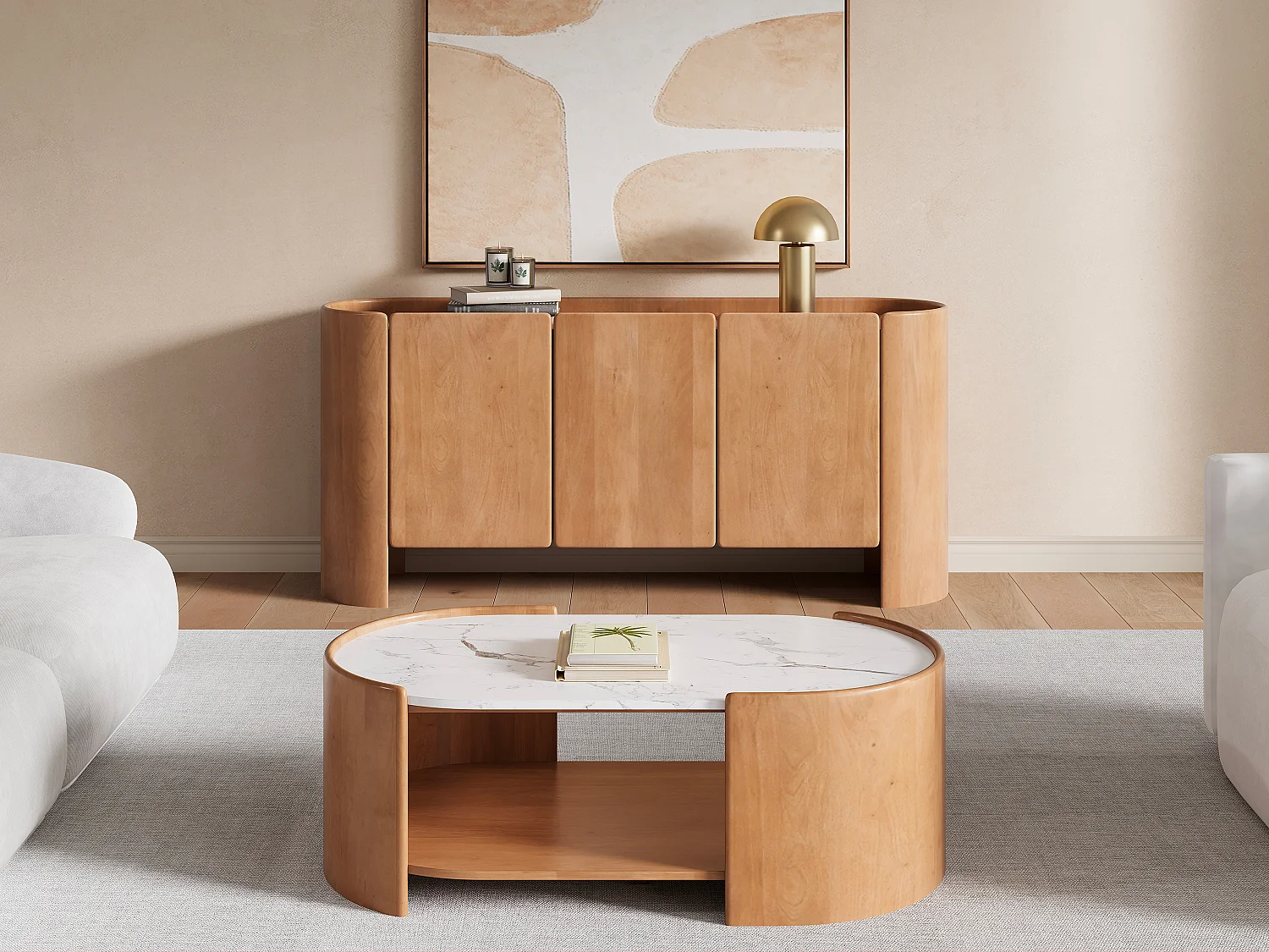 Buffet avec 3 portes en bois de manguier - Naturel - ISLARA