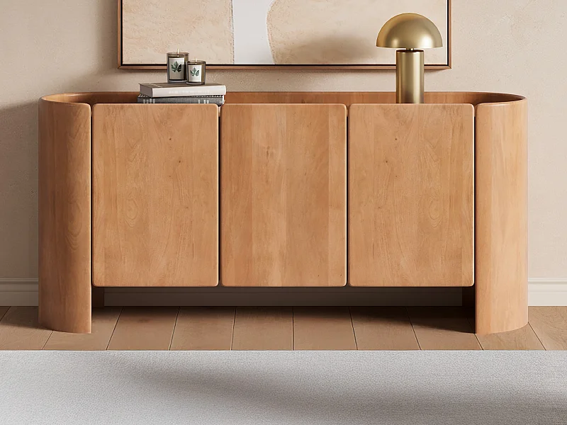 Buffet avec 3 portes en bois de manguier - Naturel - ISLARA