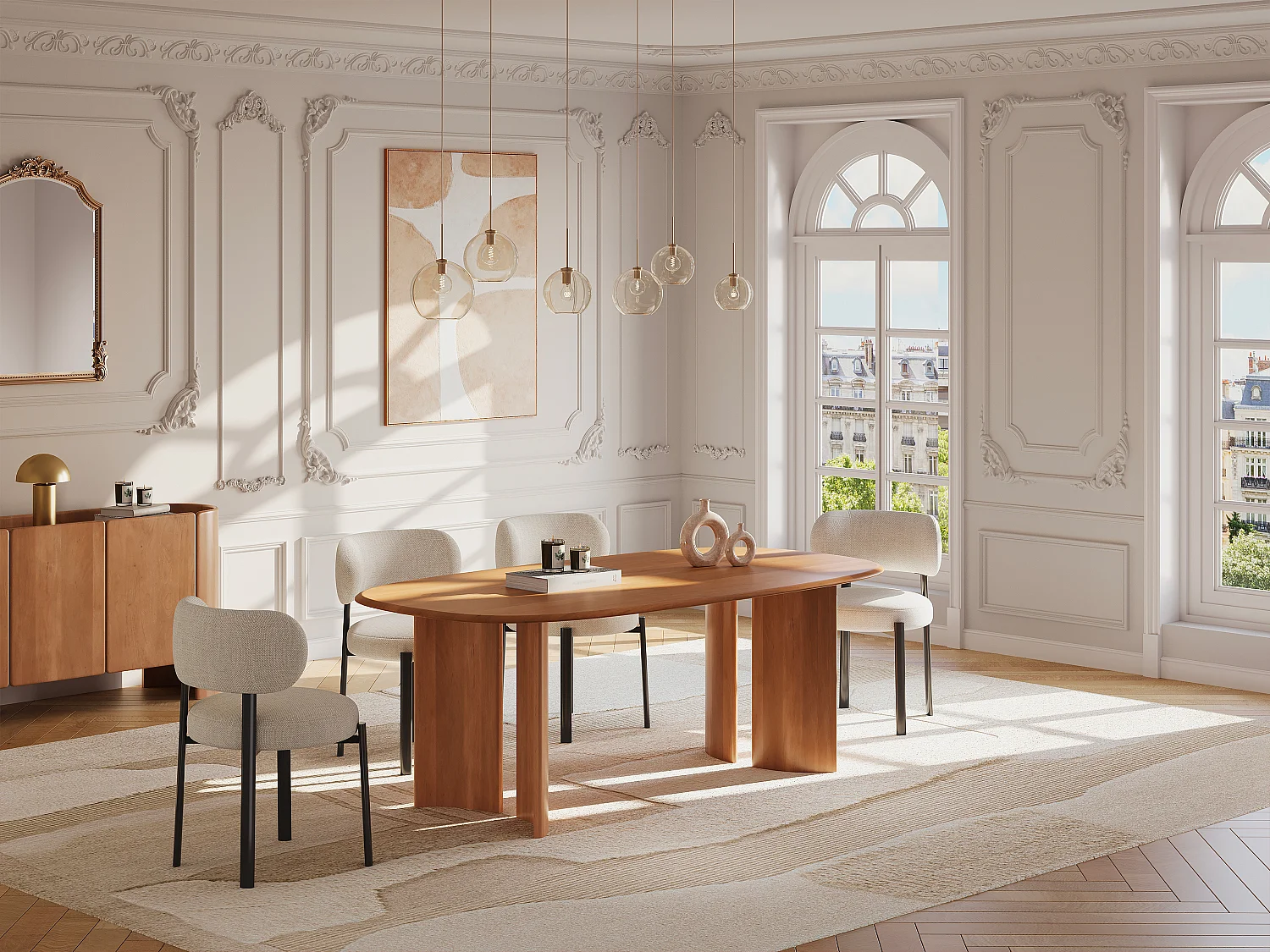 Table à manger 8 personnes en bois de manguier - Naturel - ISLARA