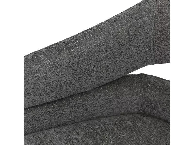 Chaise pivotante en tissu doux gris foncé avec accoudoirs design, rotation 180° MASEE