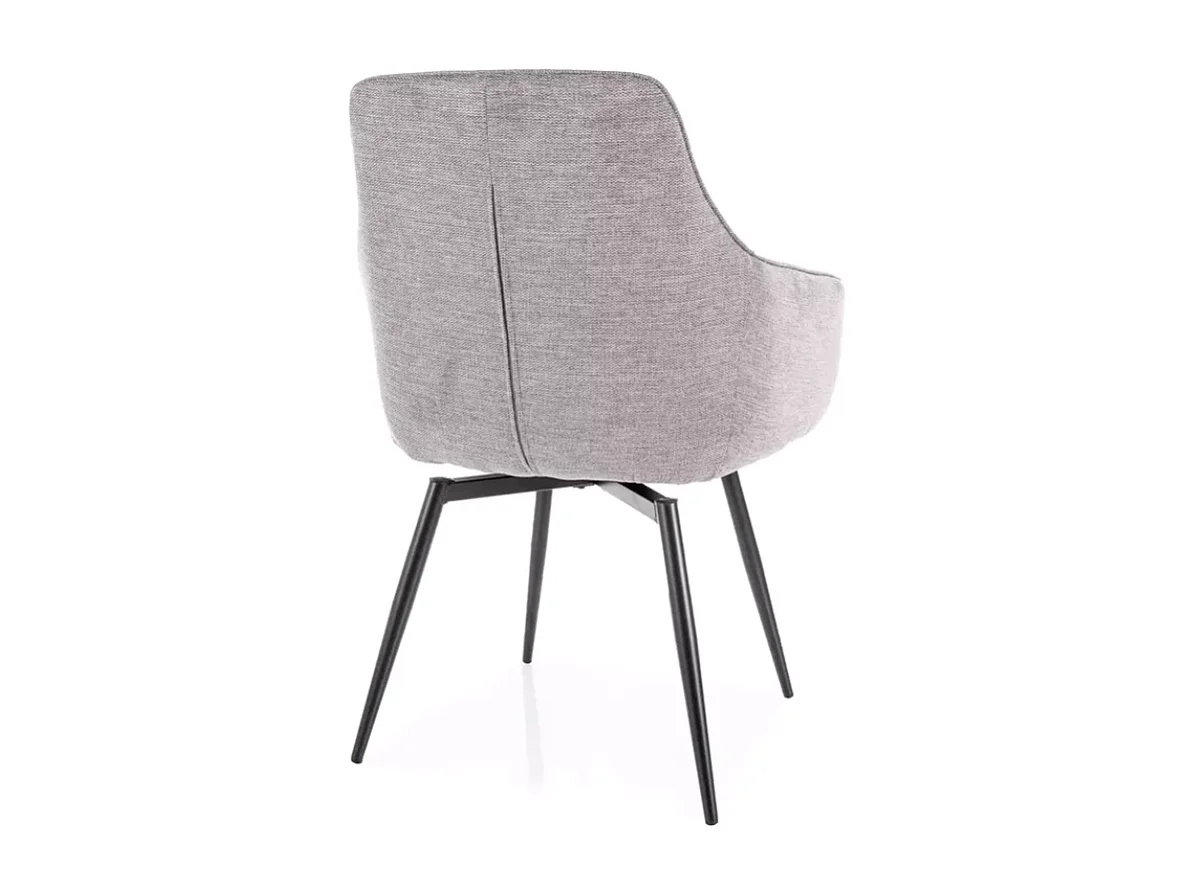 Chaise grise en tissu avec pieds noir et retour auto FILIPE moderne