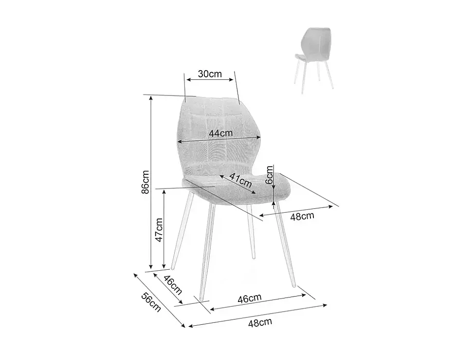 Chaise velours beige pieds métal noir mat dossier gainé et forme fine NEPTYN