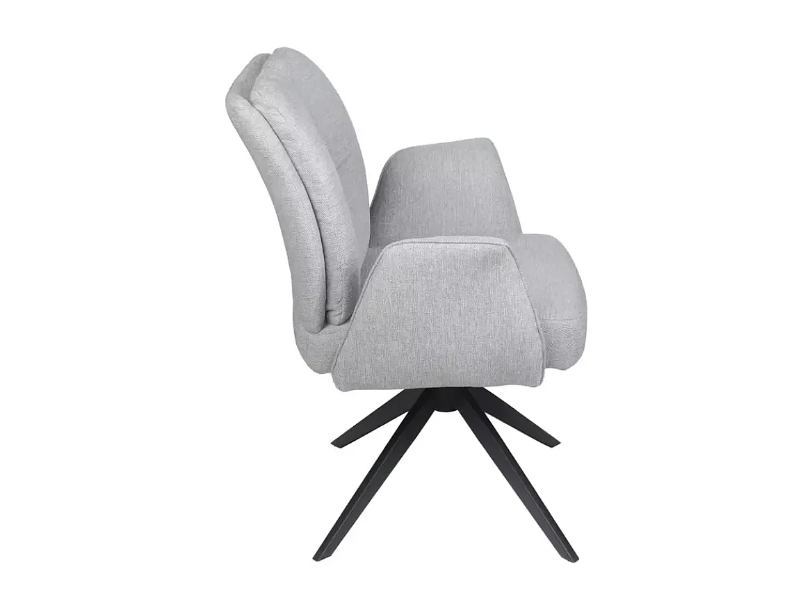 Chaise tissu gris pivotante avec retour automatique et ressorts POLYCA