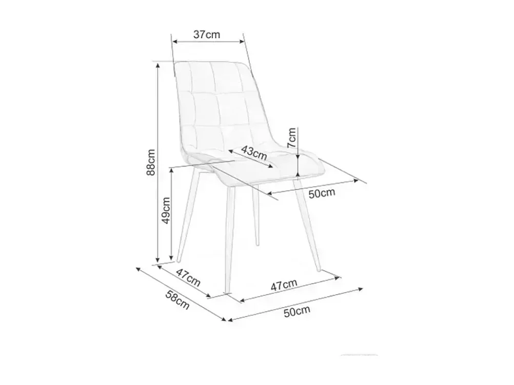 Chaise velours cappuccino pieds métal noir mat confort raffiné TIRRES