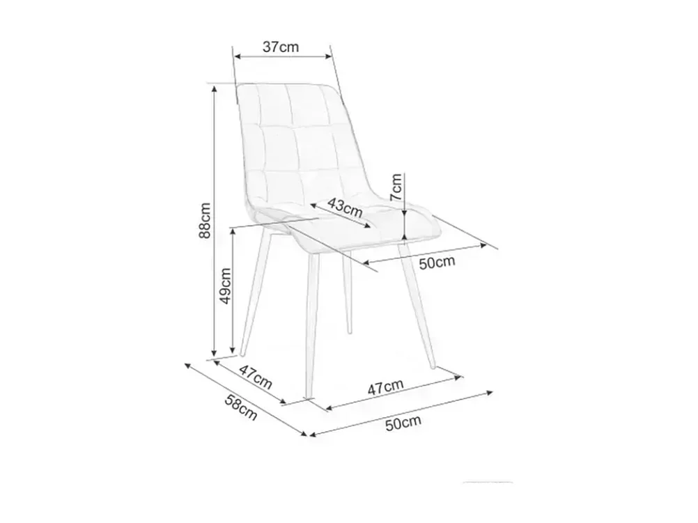 Chaise velours cappuccino pieds métal noir mat confort raffiné TIRRES