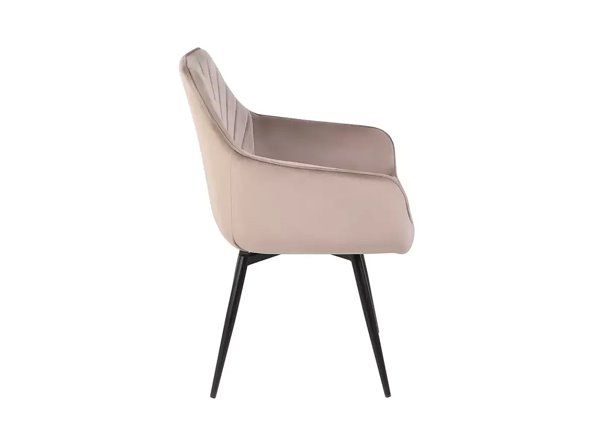 Chaise velours beige avec assise pivotante automatique FLOUTE