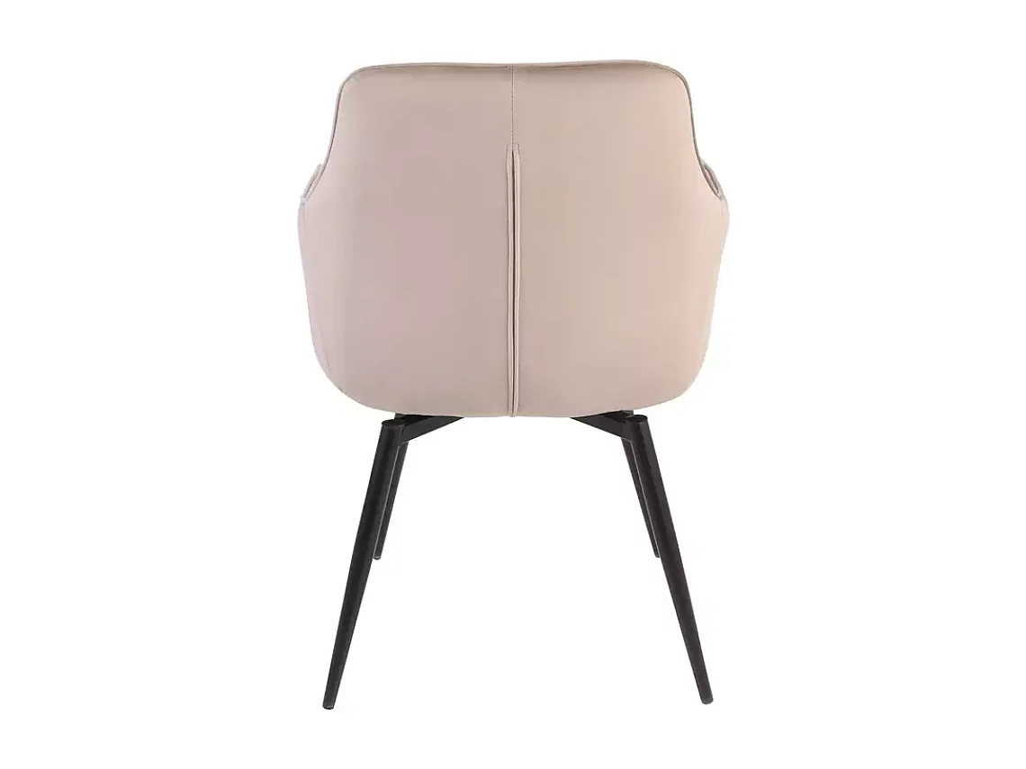 Chaise velours beige avec assise pivotante automatique FLOUTE