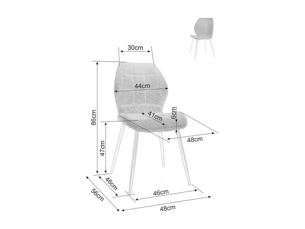 Chaise velours cappuccino piètement noir mat design géométrique élégant et confort ROCKAY