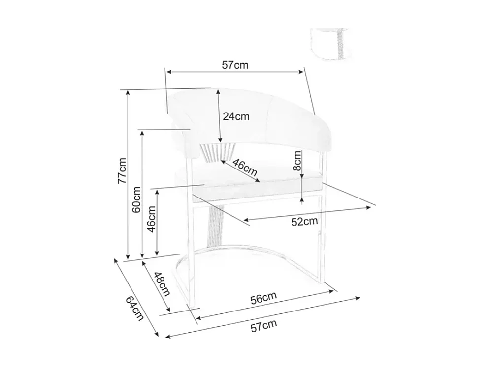 Chaise velours beige pieds dorés en acier inoxydable design arrondi luxe MOLIN