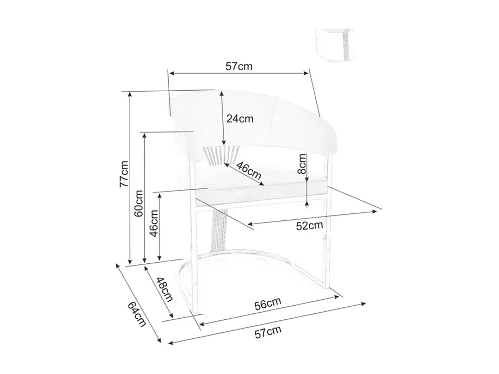 Chaise velours beige pieds dorés en acier inoxydable design arrondi luxe MOLIN