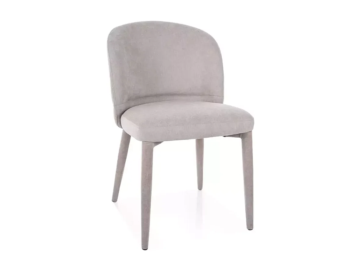 Chaise grise  LYRO en tissu avec assise confortable et pieds textile