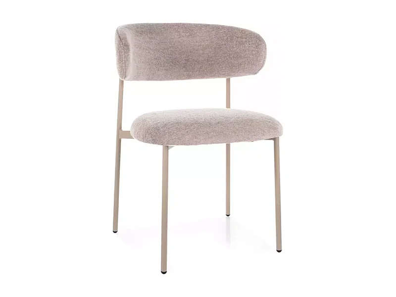 Chaise tissu beige structure métal cachemire confort épuré et design JULIAZ