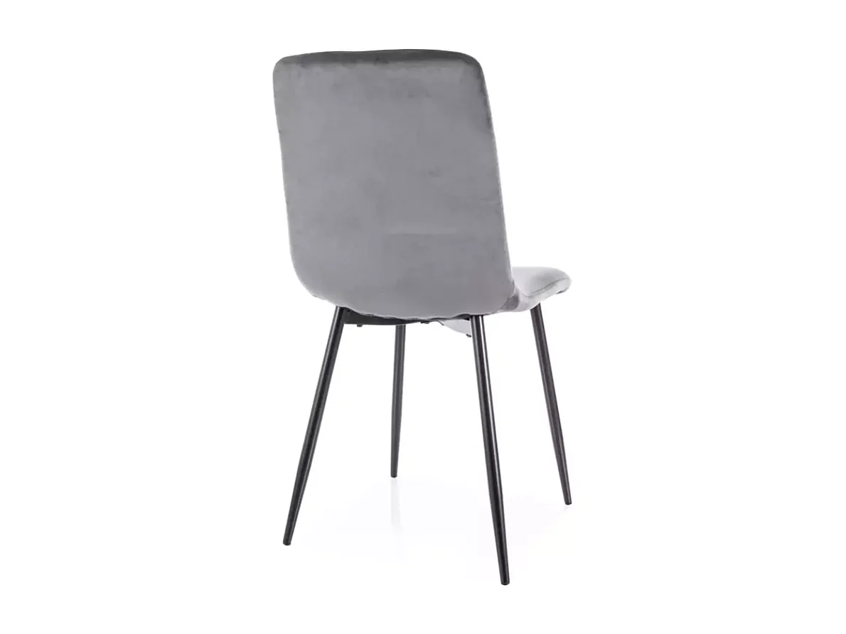 Chaise velours gris pieds métal noir mat confort quotidien et style moderne ZUTE