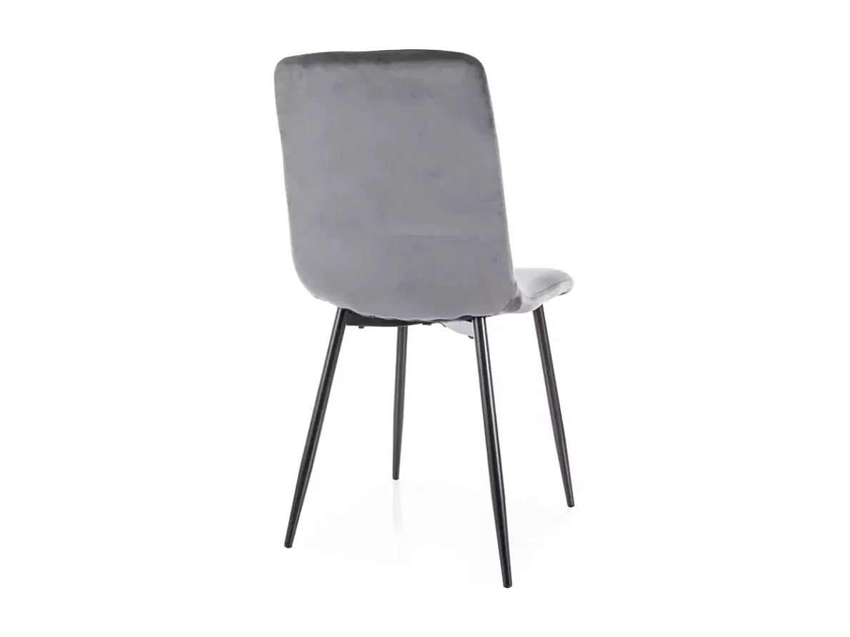 Chaise velours gris pieds métal noir mat confort quotidien et style moderne ZUTE