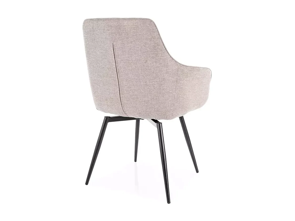 Chaise beige tissu et pieds métal noir FILIPE avec retour auto