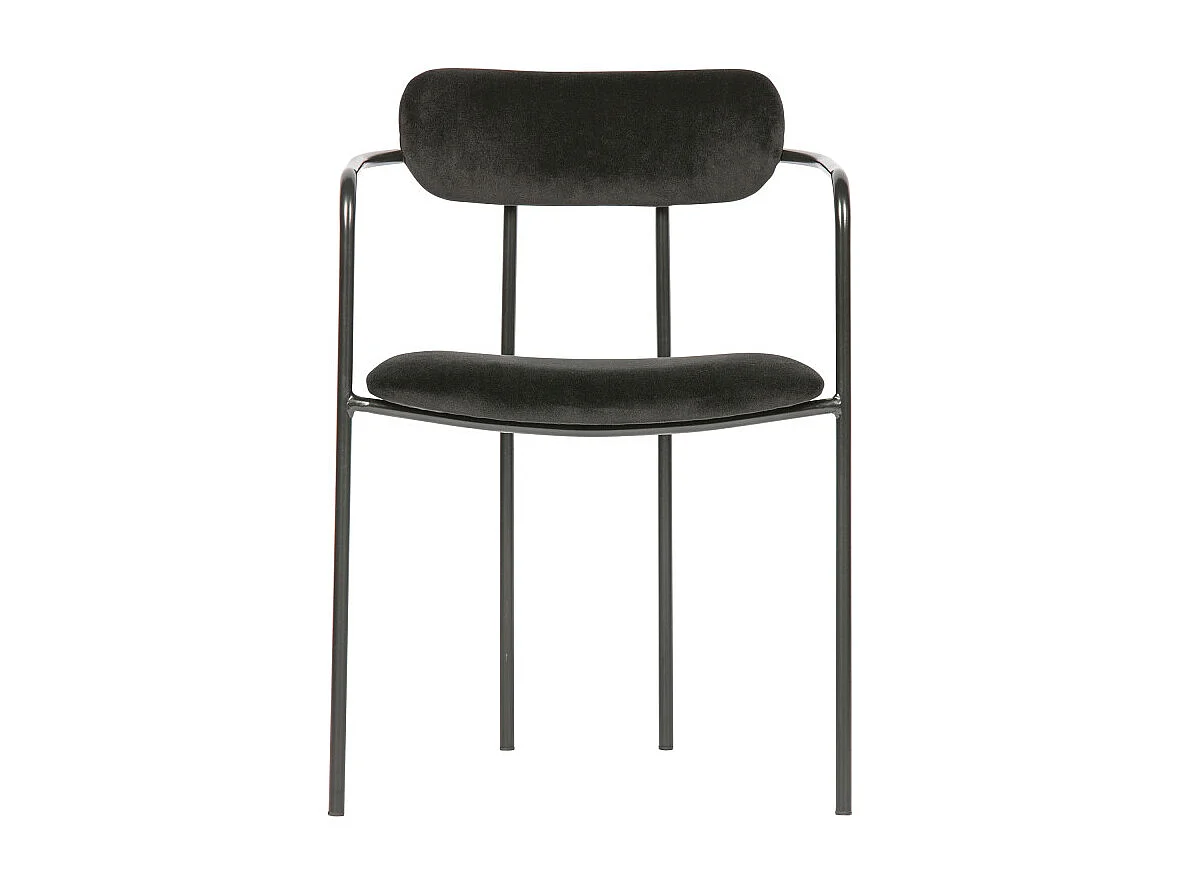 Chaise moderne en velours noir TILLY