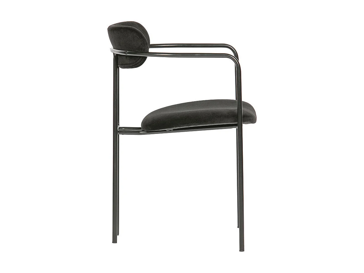 Chaise moderne en velours noir TILLY